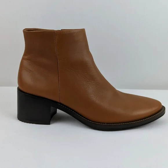 ECCO Sartorelle Shape 35 Ankle Boot Leather Inside Zip Sierra EU40 US 9-9.5 NIB - Picture 5 of 14
